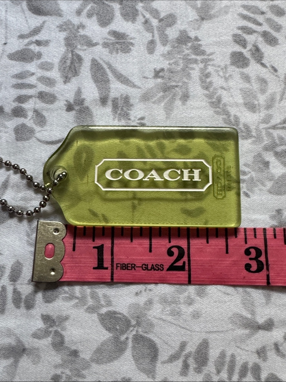 Coach Amber Translucent Acrylic Logo hangtag with Ball Chain